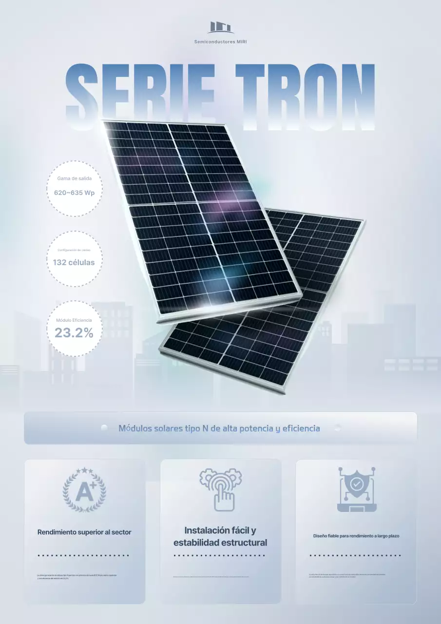 Promoción de productos de células solares modernos de color azul cielo
