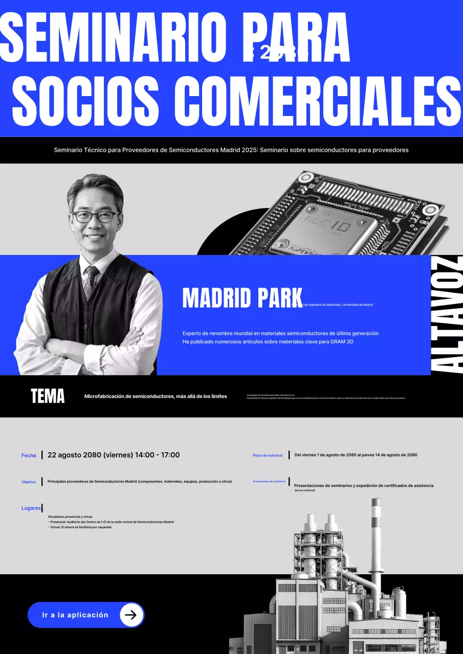 Promoción del seminario tecnológico de socios de semiconductores de moda de Blue