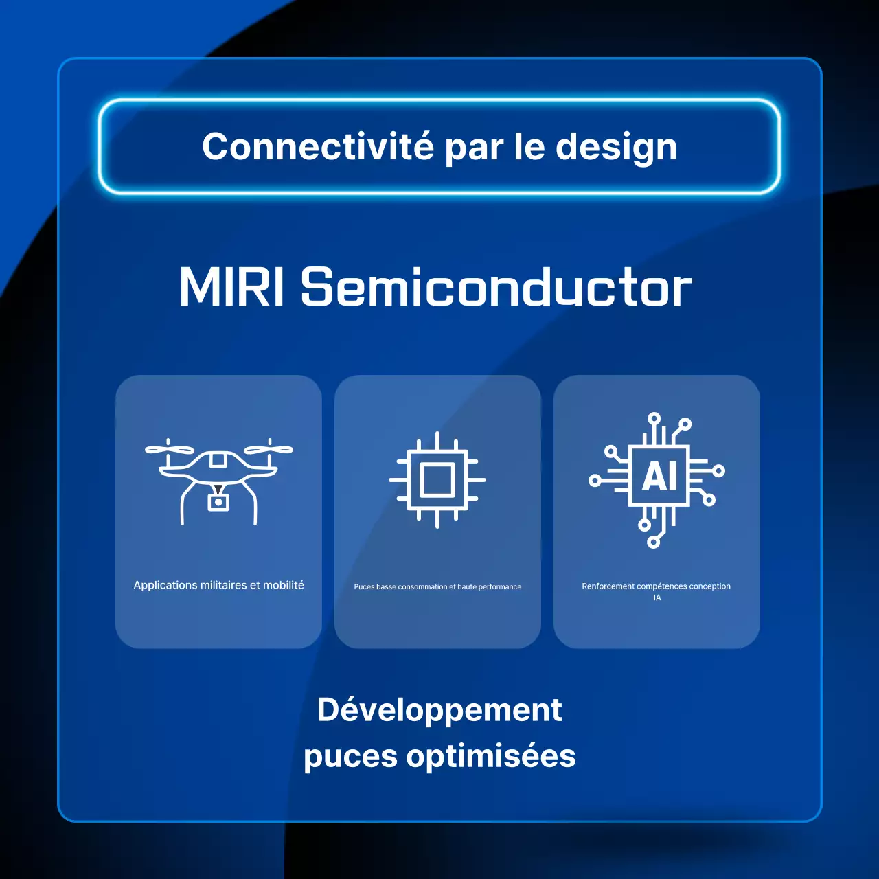 Transmission d'informations par semi-conducteur moderne bleu
