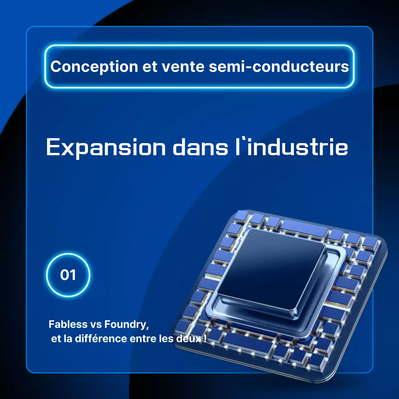 Transmission d'informations par semi-conducteur moderne bleu