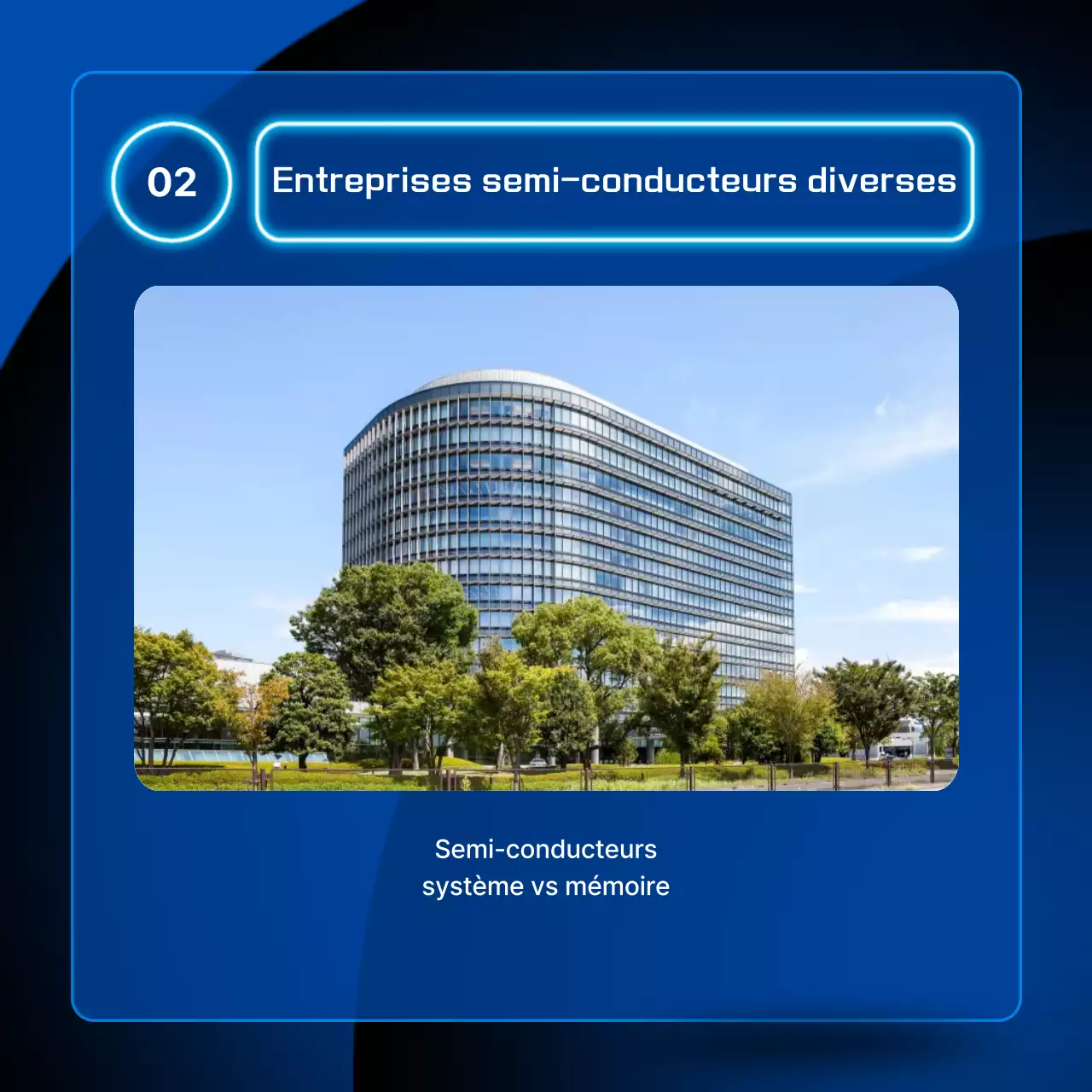 Transmission d'informations par semi-conducteur moderne bleu