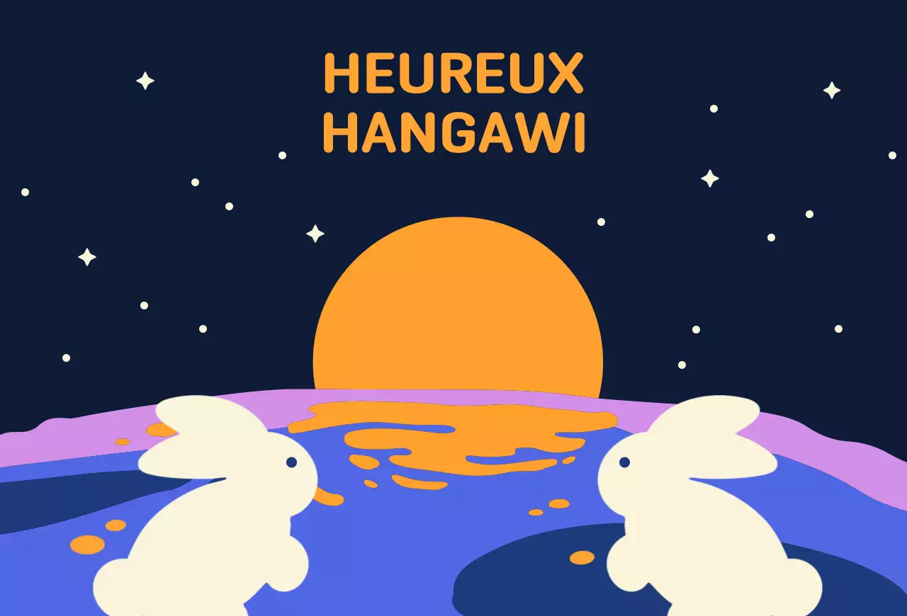 Un festival de Chuseok mignon et bleu