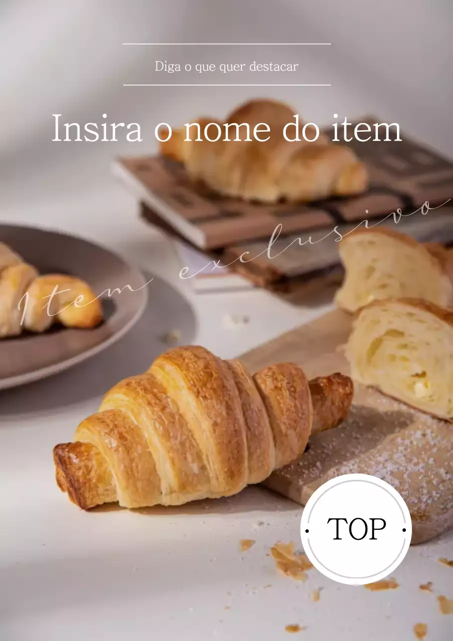 Anúncio de padaria moderna bege