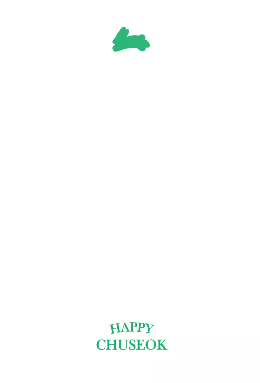 Kartu Pos Chuseok Hijau Sederhana