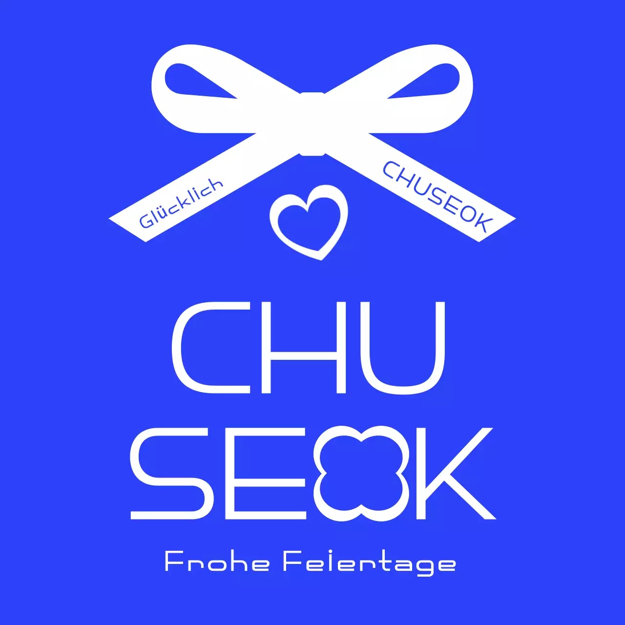 Blaue einfache Chuseok-Feier