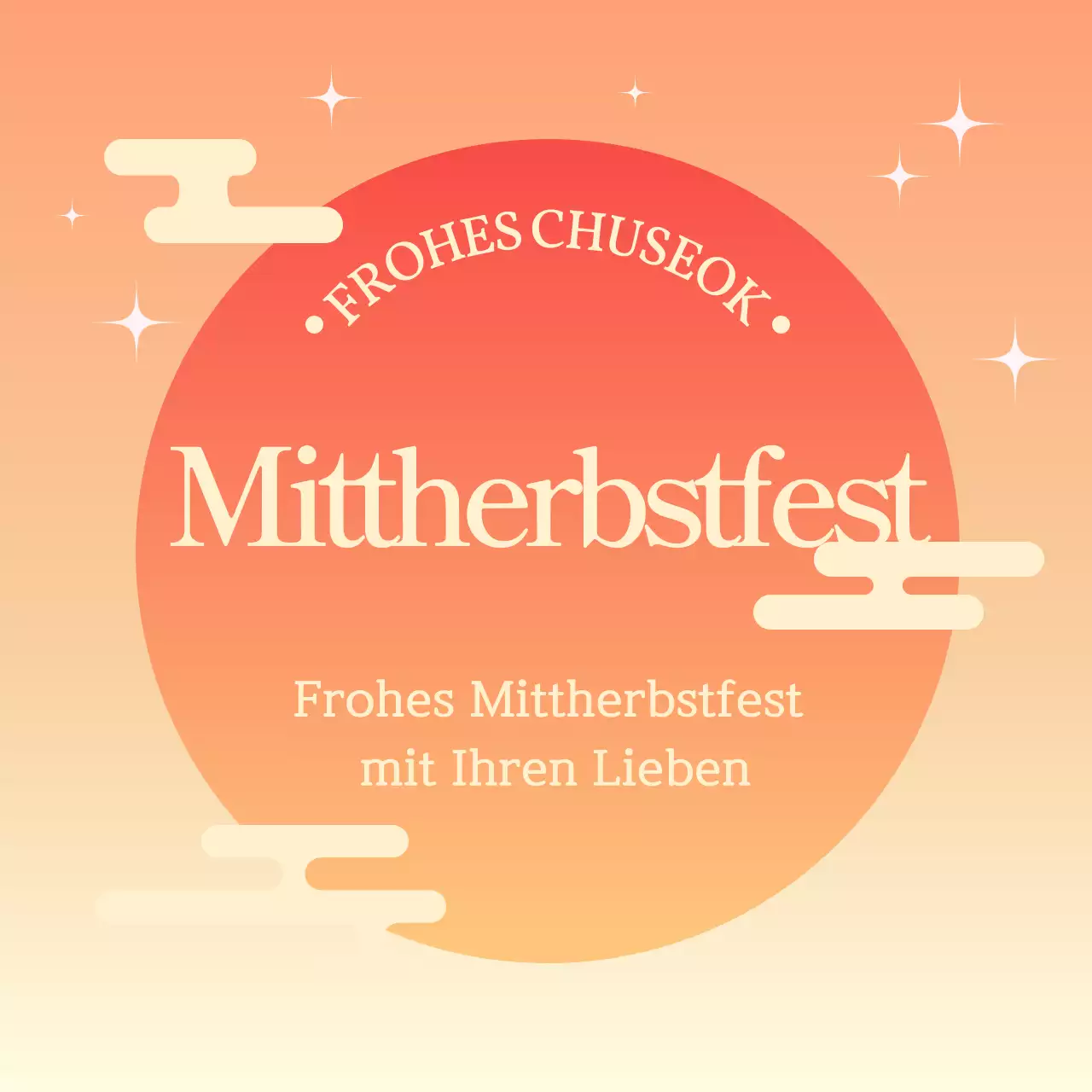 Traditionelle Chuseok-Erntedankgrüße mit Farbverlauf