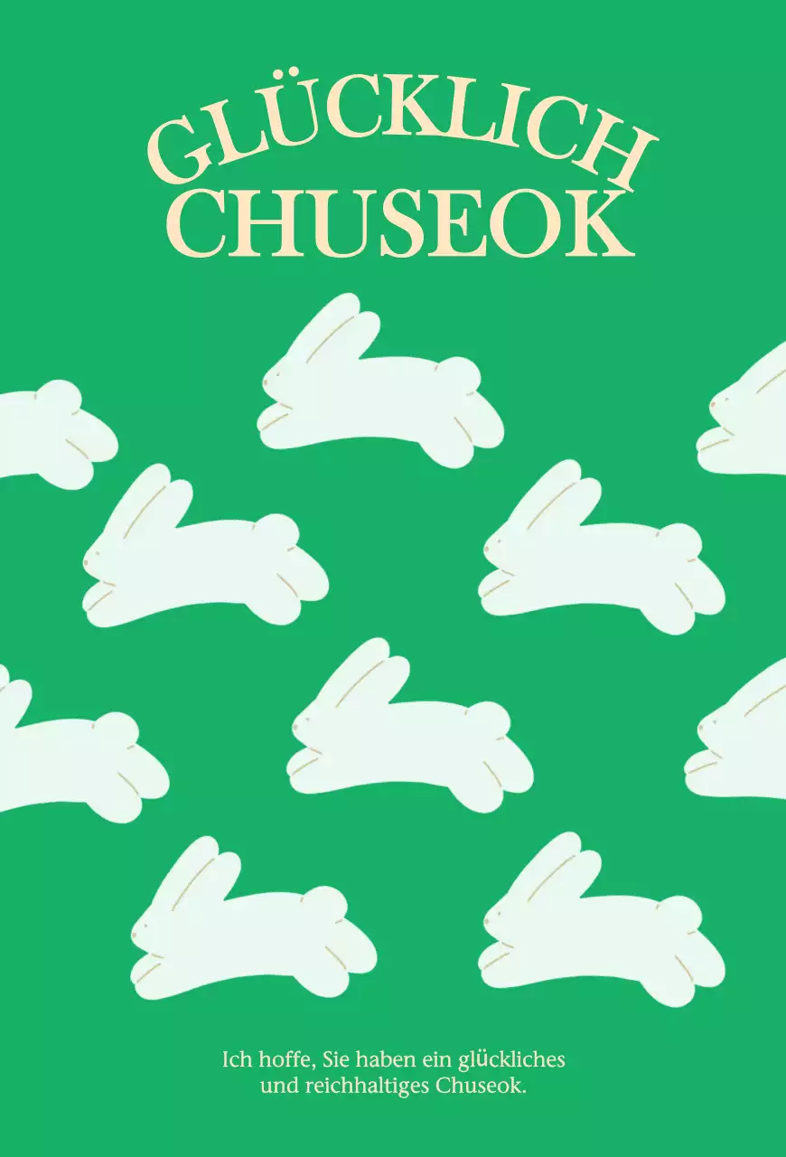 Grüne einfache Chuseok-Postkarte