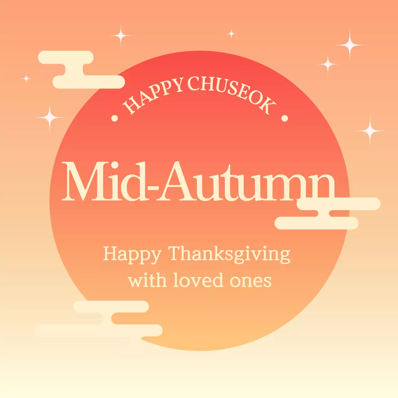 Gradiente Tradicional Chuseok Obrigado Saudações