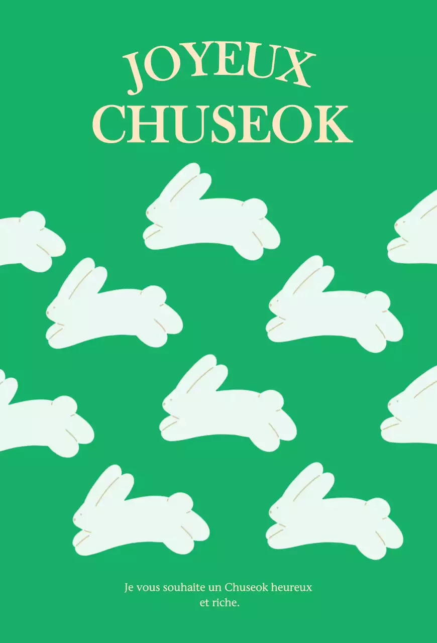 Carte postale verte simple de Chuseok