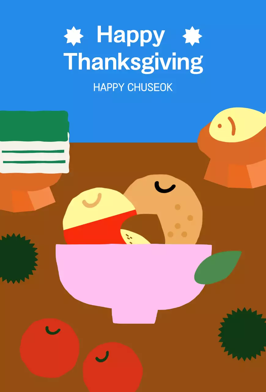 Blue traditional Chuseok greetings