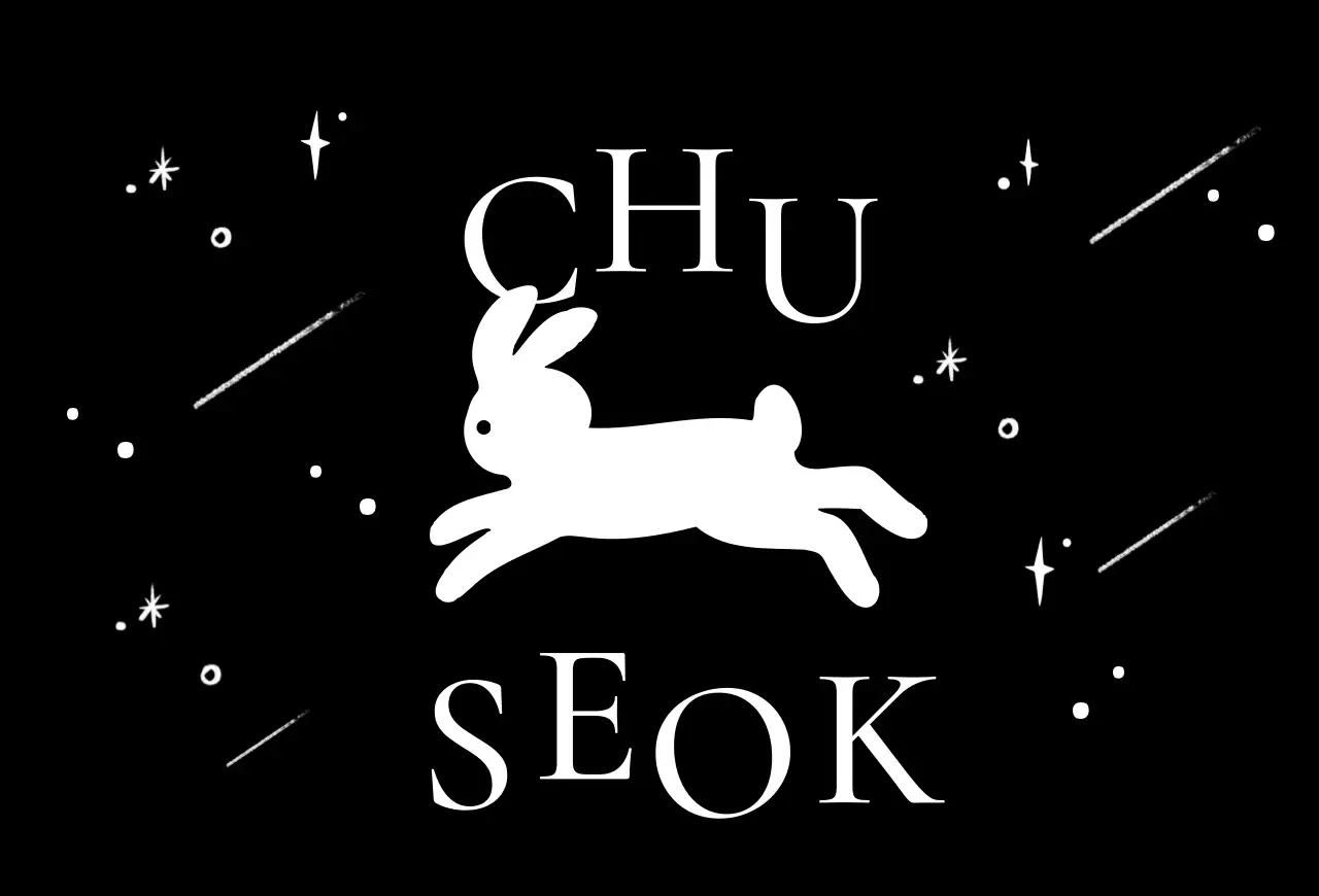 Célébration de Chuseok en noir et simple