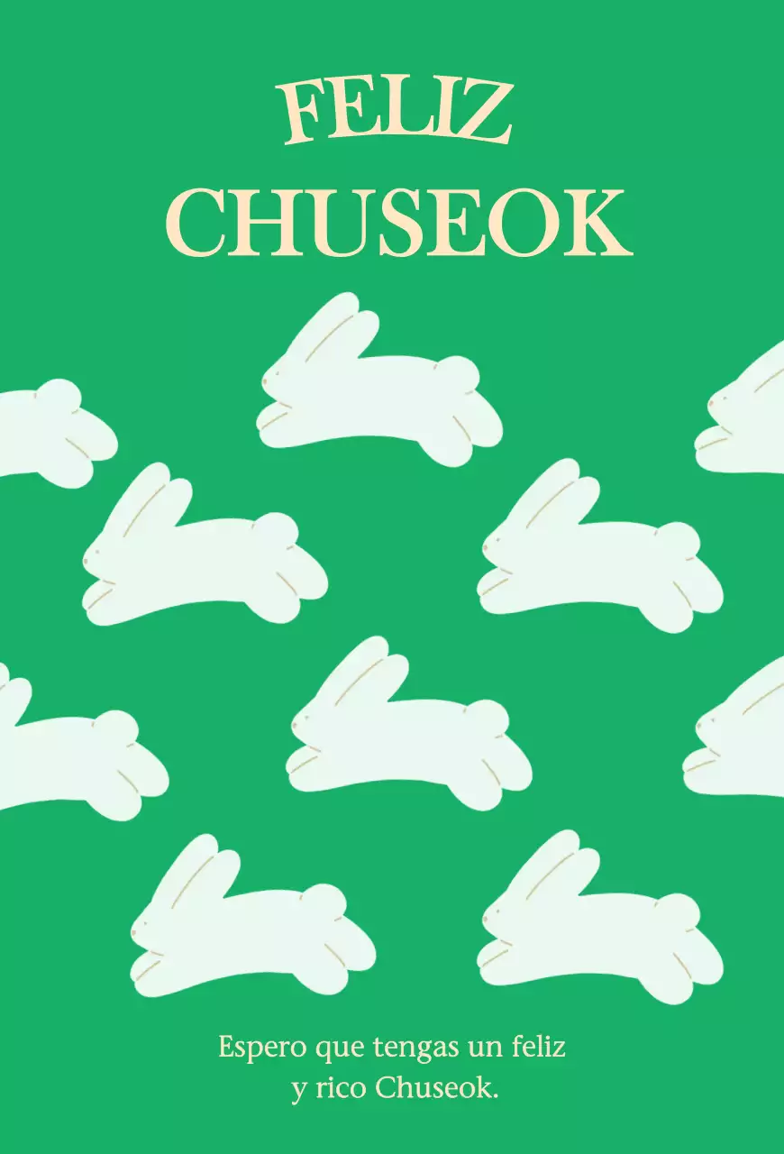 Postal sencilla y verde de Chuseok