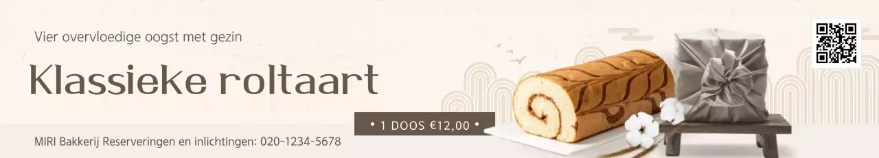 Beige Traditionele Dessert Advertentie