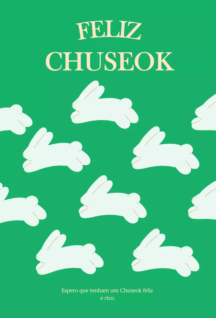 Cartão postal verde simples de Chuseok