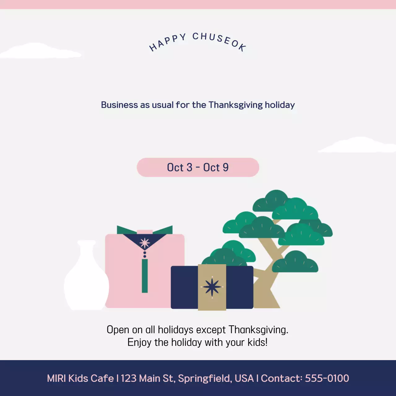 Pink Simple Chuseok Guide