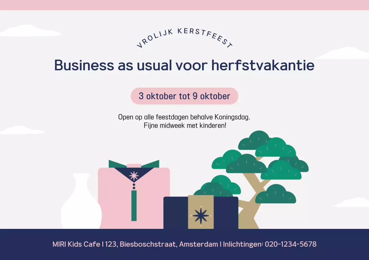 Roze Eenvoudige Chuseok Kennisgeving