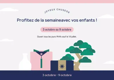 Avis simple de Chuseok en rose