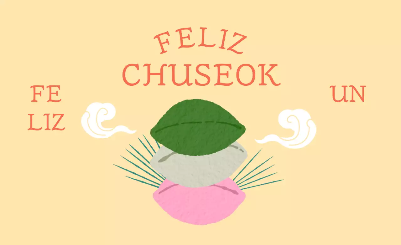 Saludos tradicionales de Chuseok en beige