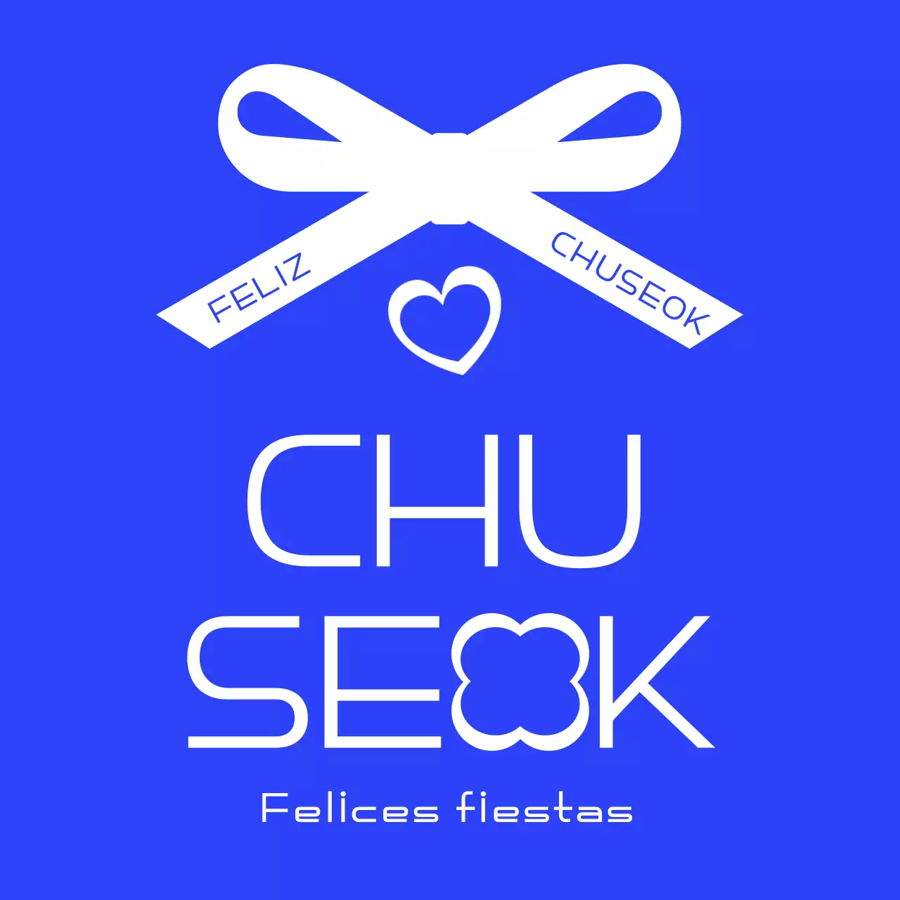 Celebración sencilla de Chuseok en azul