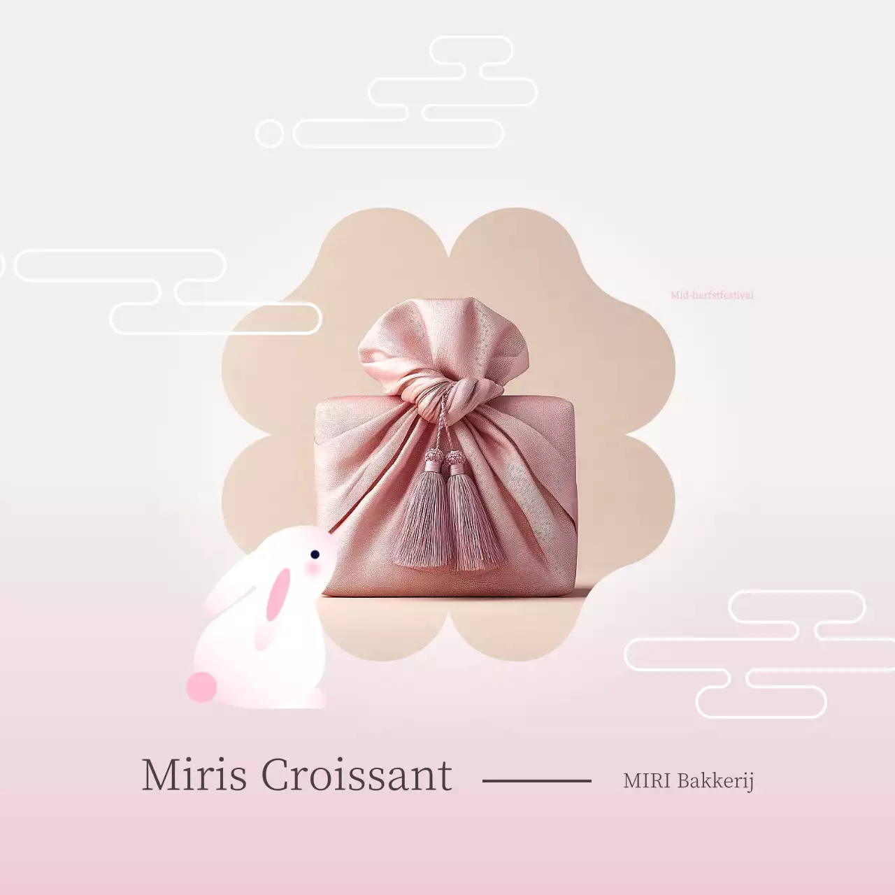 Roze traditionele geschenkadvertentie