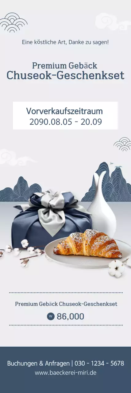 Graue traditionelle Chuseok-Werbung