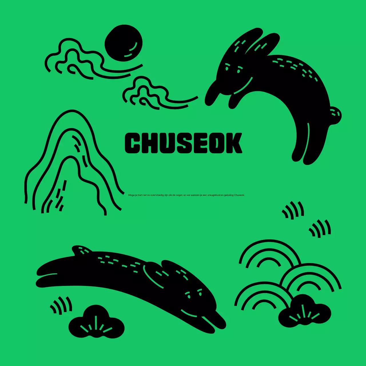 Groene traditionele Chuseok-begroetingen