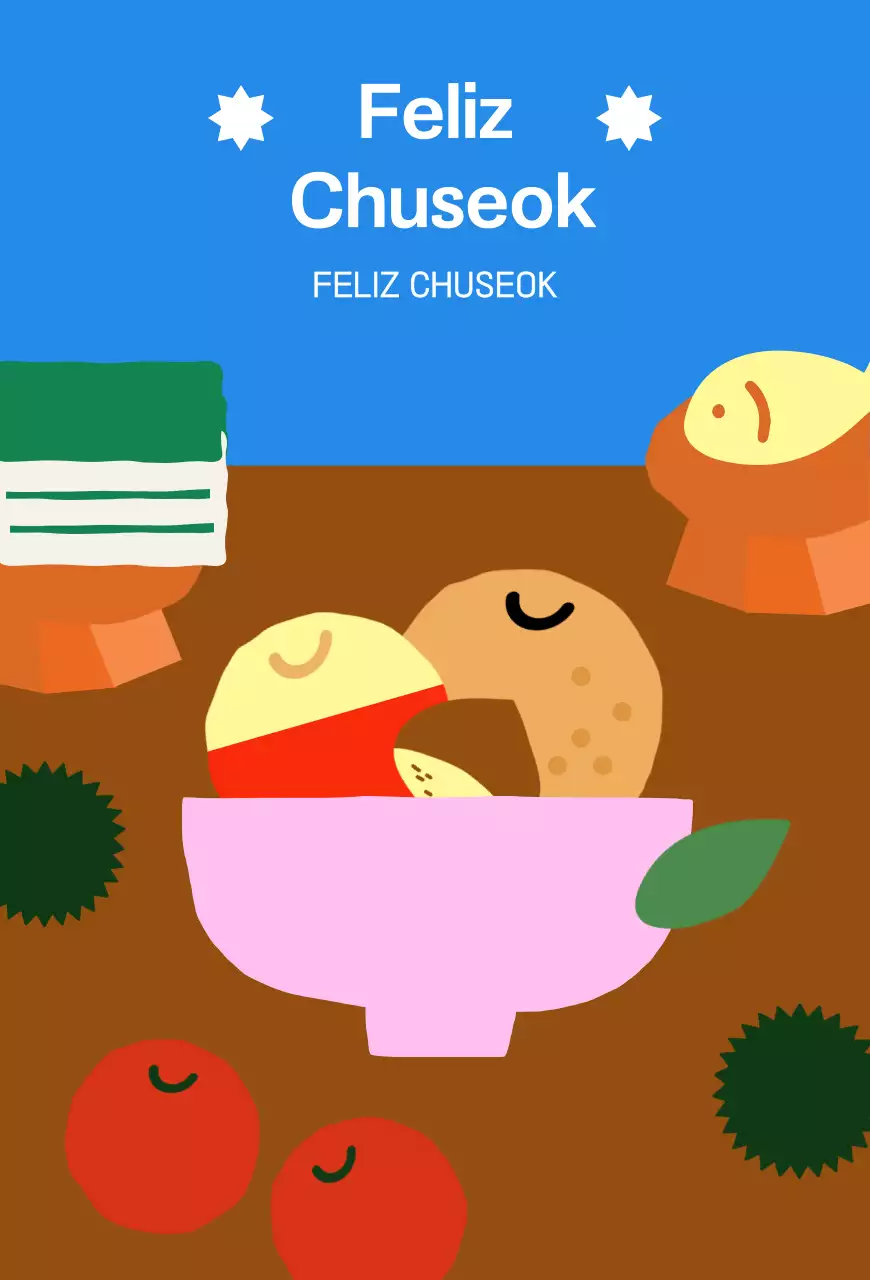 Saludos tradicionales azules de Chuseok