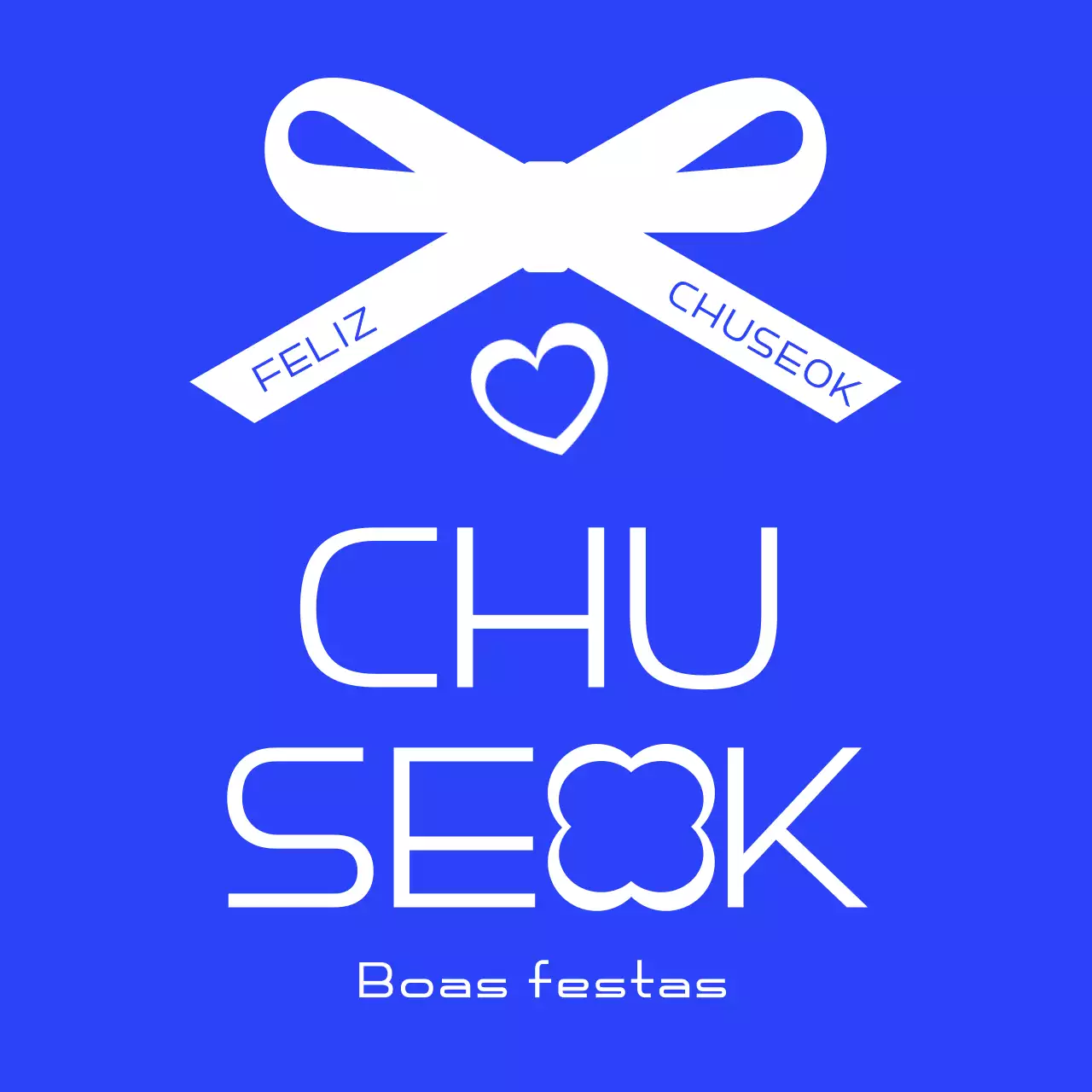 Celebração Azul Simples Chuseok