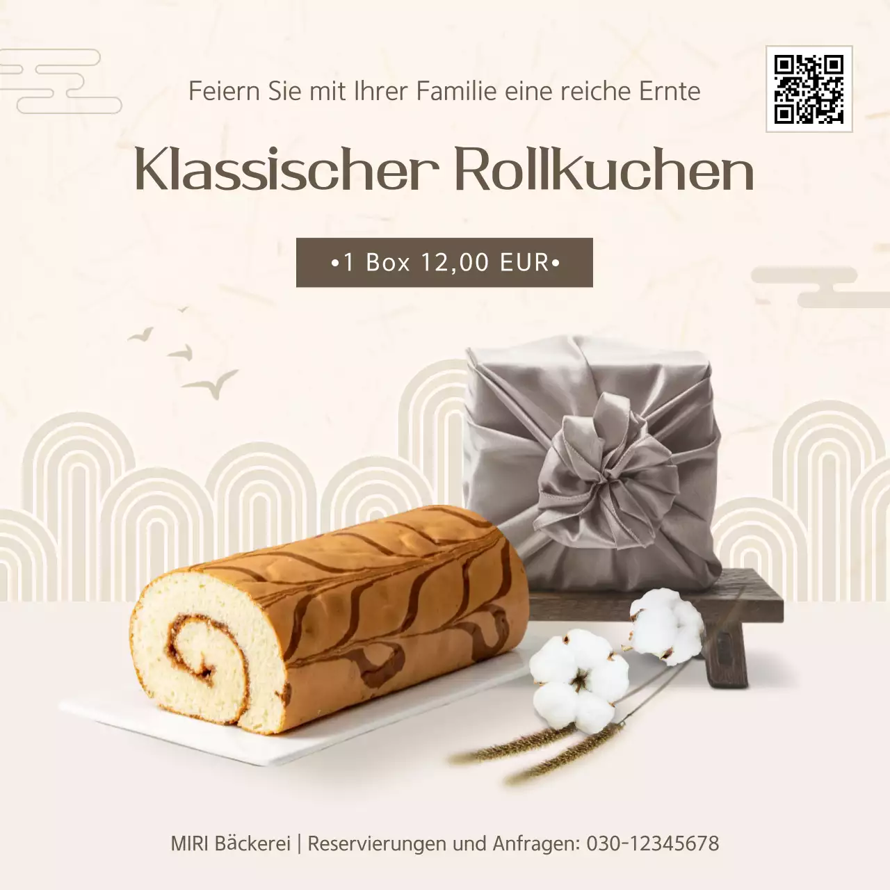 Beige traditionelle Chuseok-Werbung