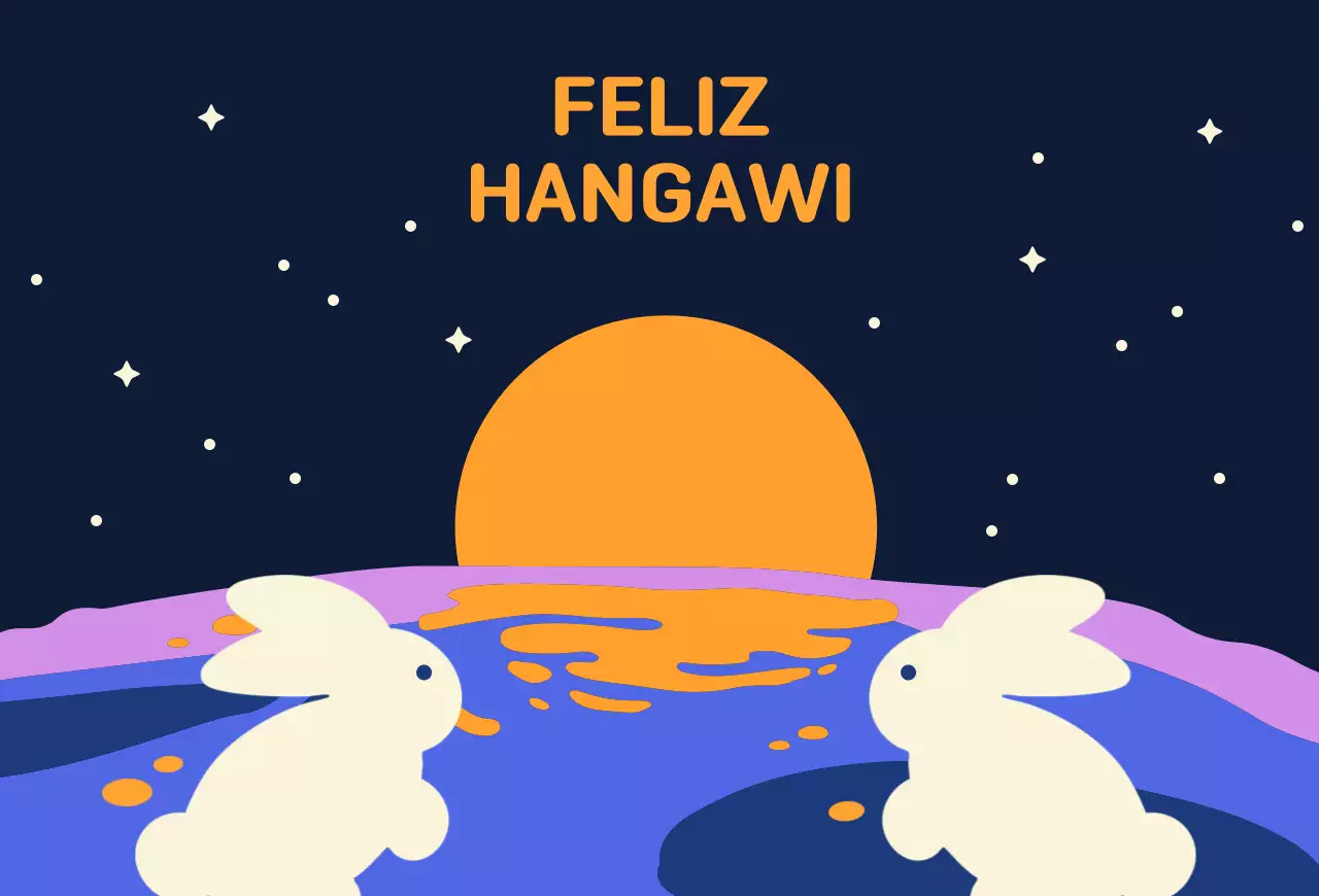 Um festival Chuseok fofo e azul