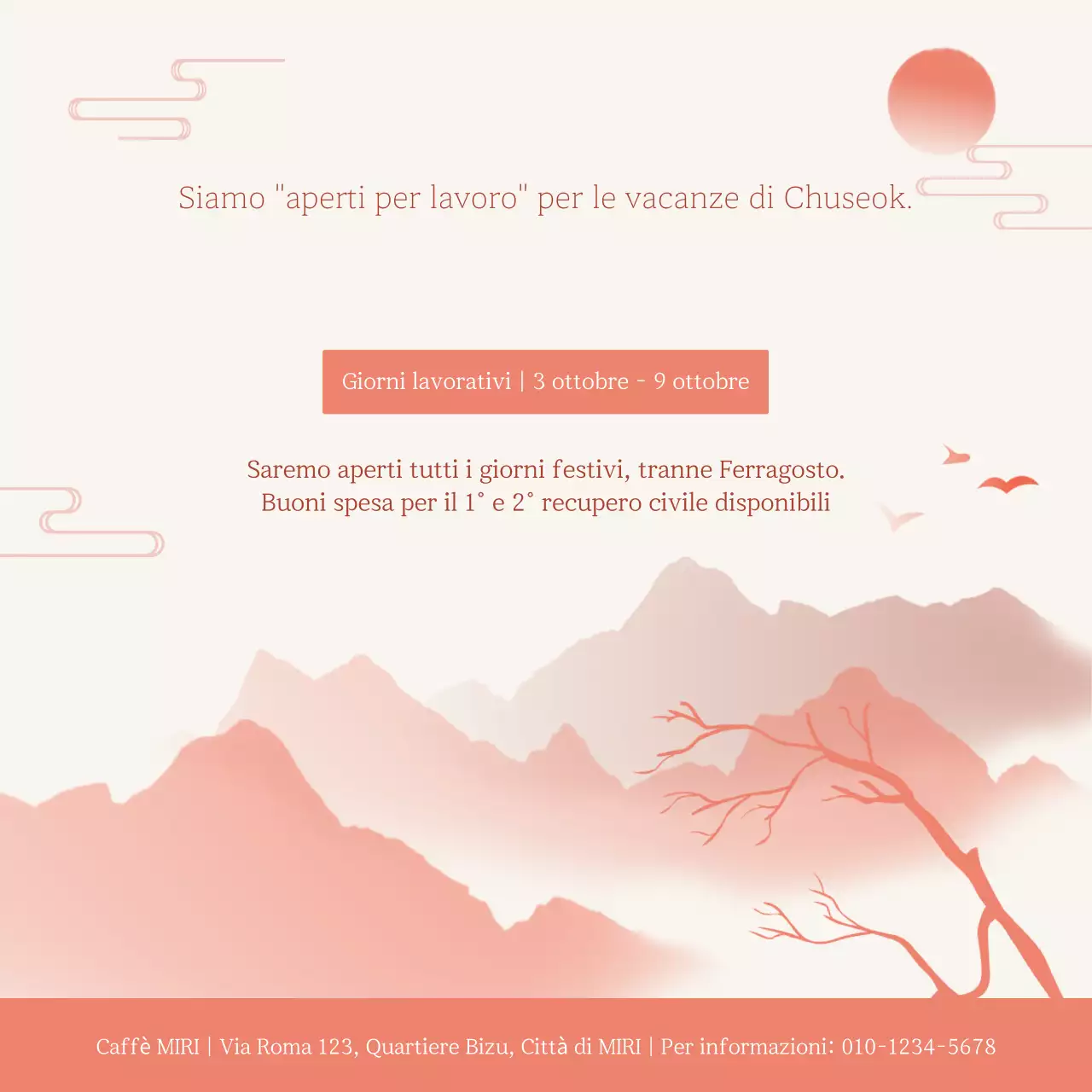 Guida tradizionale al Chuseok arancione