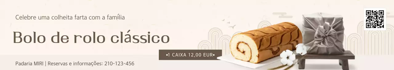 Anúncio de sobremesa tradicional bege