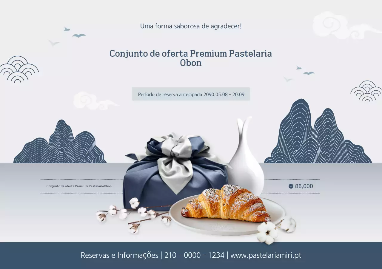 Anúncio do Chuseok Tradicional Azul