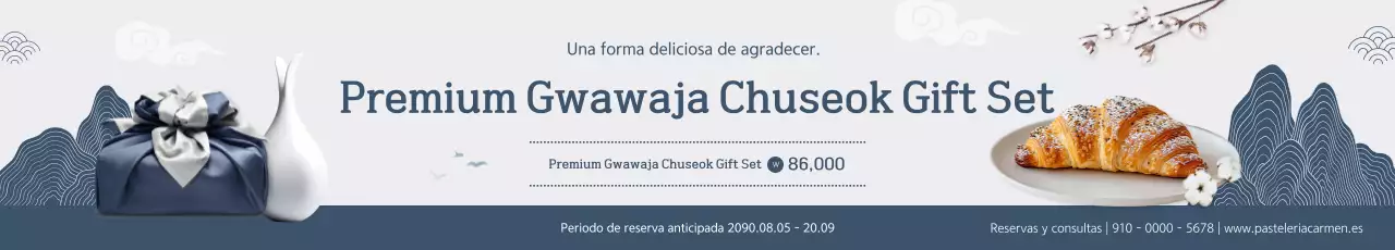 Anuncio del set de regalo tradicional de Chuseok en gris