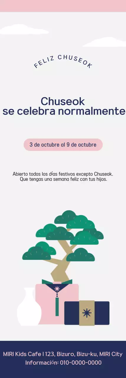 Guía sencilla de Chuseok de color rosa