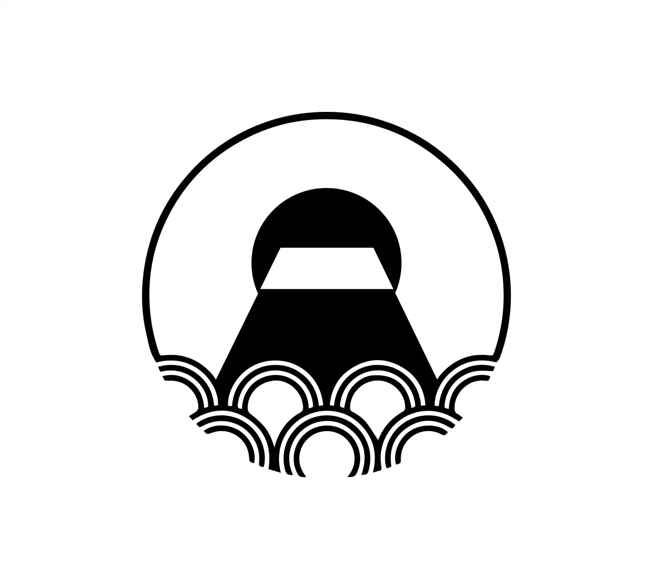 白黒 シンプル 招き猫 ロゴ 和風イラスト