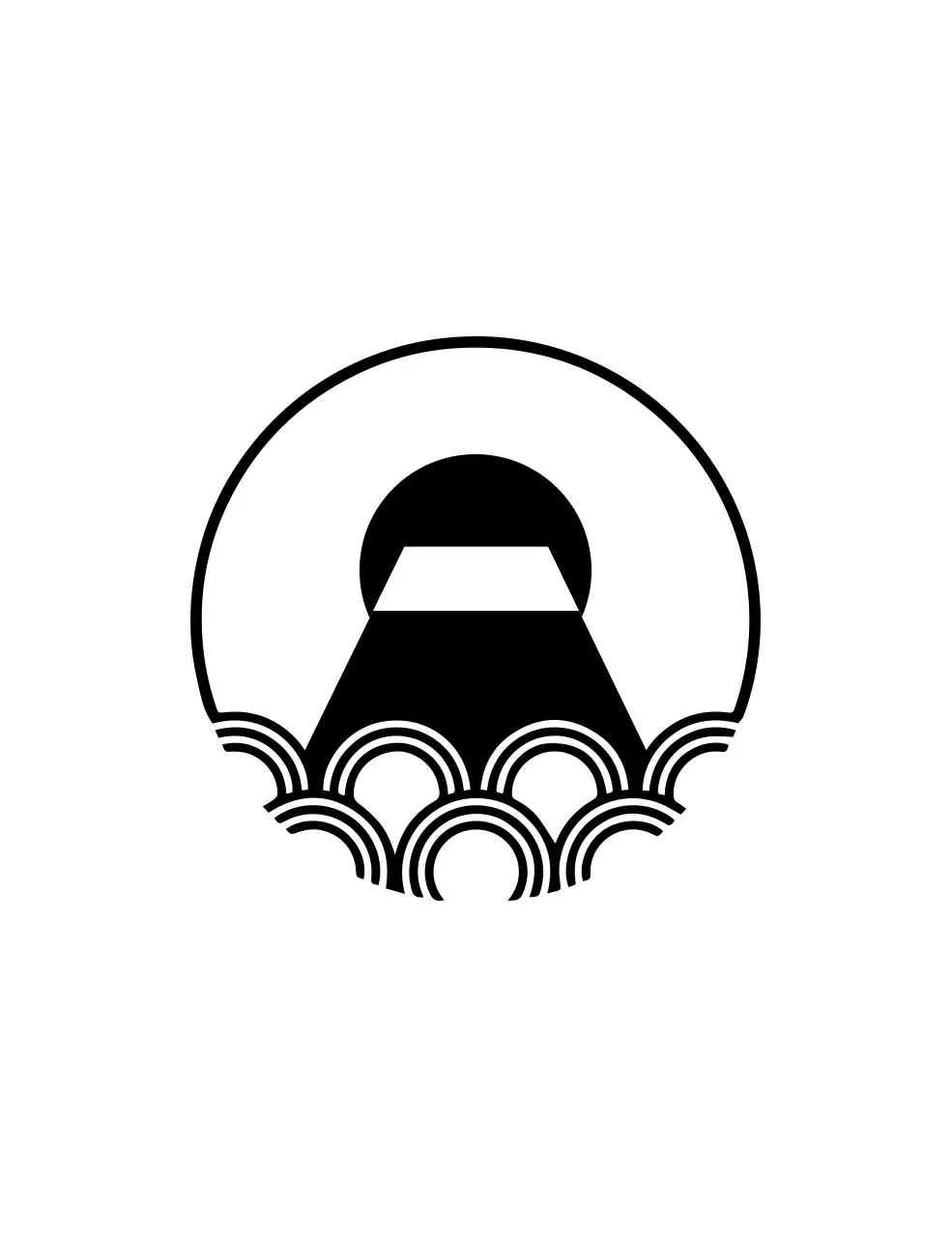 白黒 シンプル 招き猫 ロゴ 和風イラスト