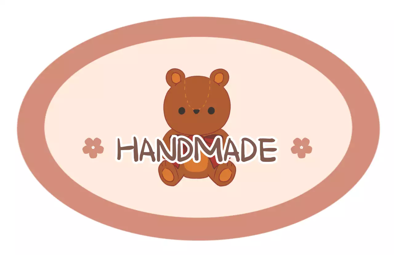 갈색 아기자기한 핸드메이드 스티커