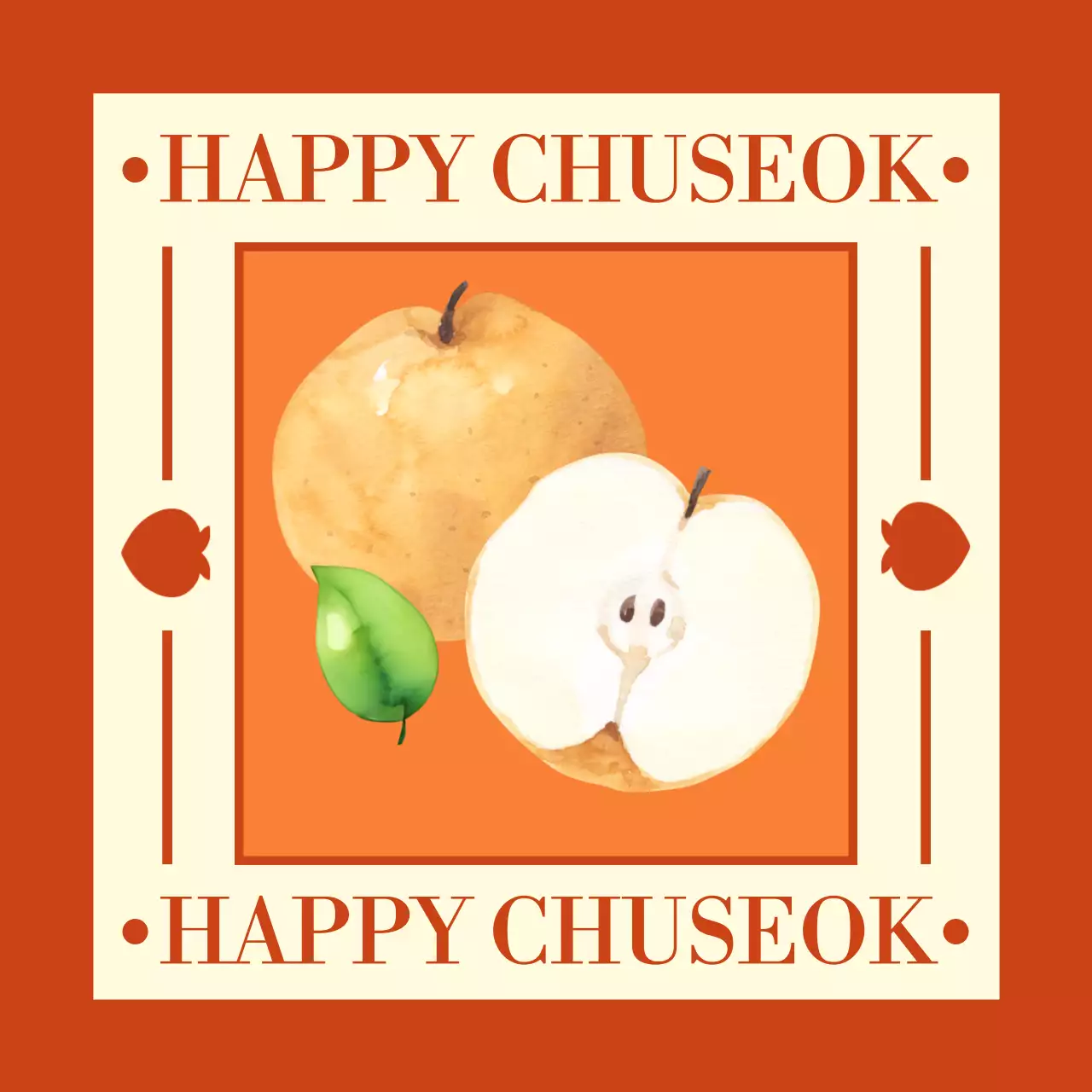 빨강 전통 추석 기념
