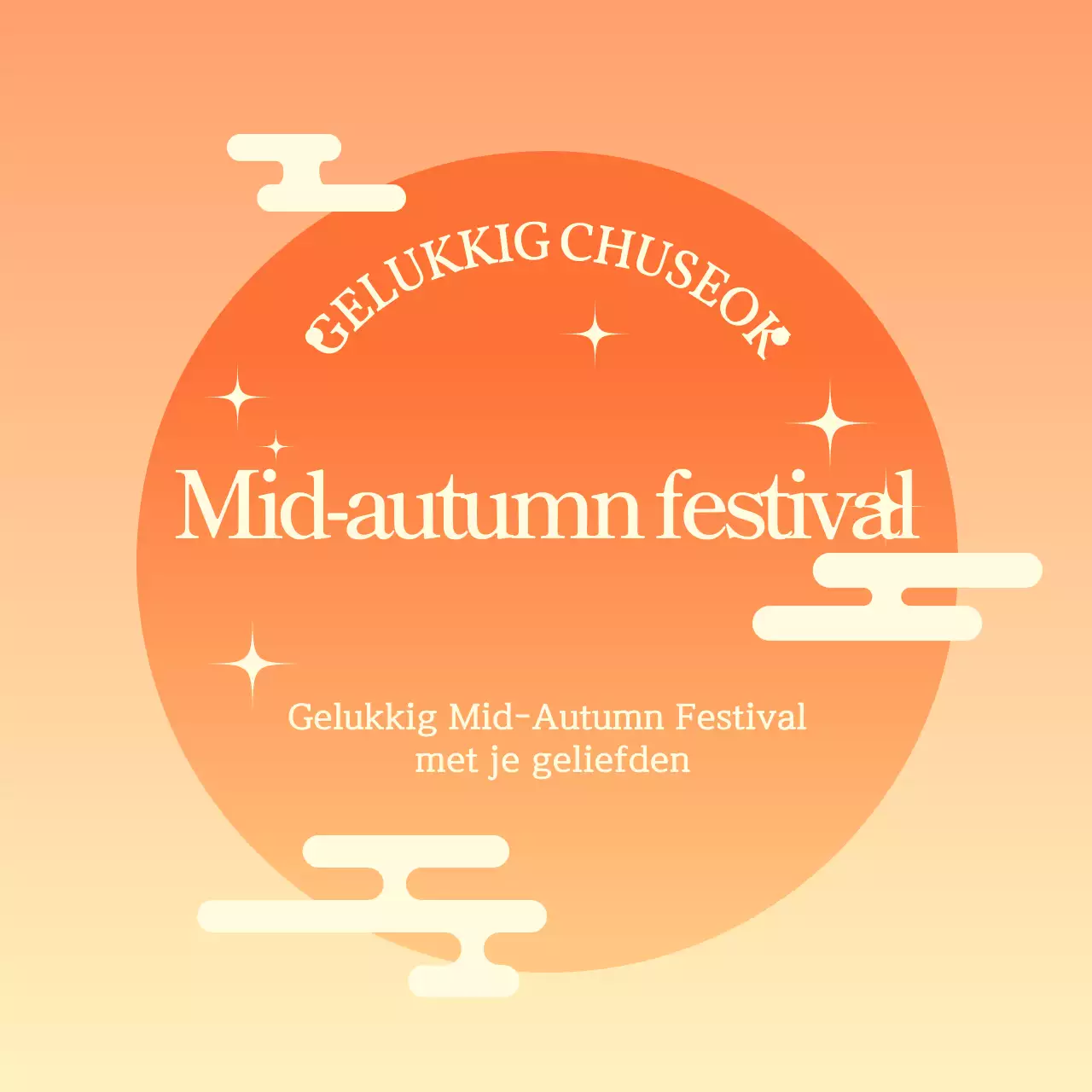 Oranje Eenvoudige Chuseok Groeten