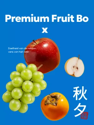 Blauwe moderne fruitadvertentie