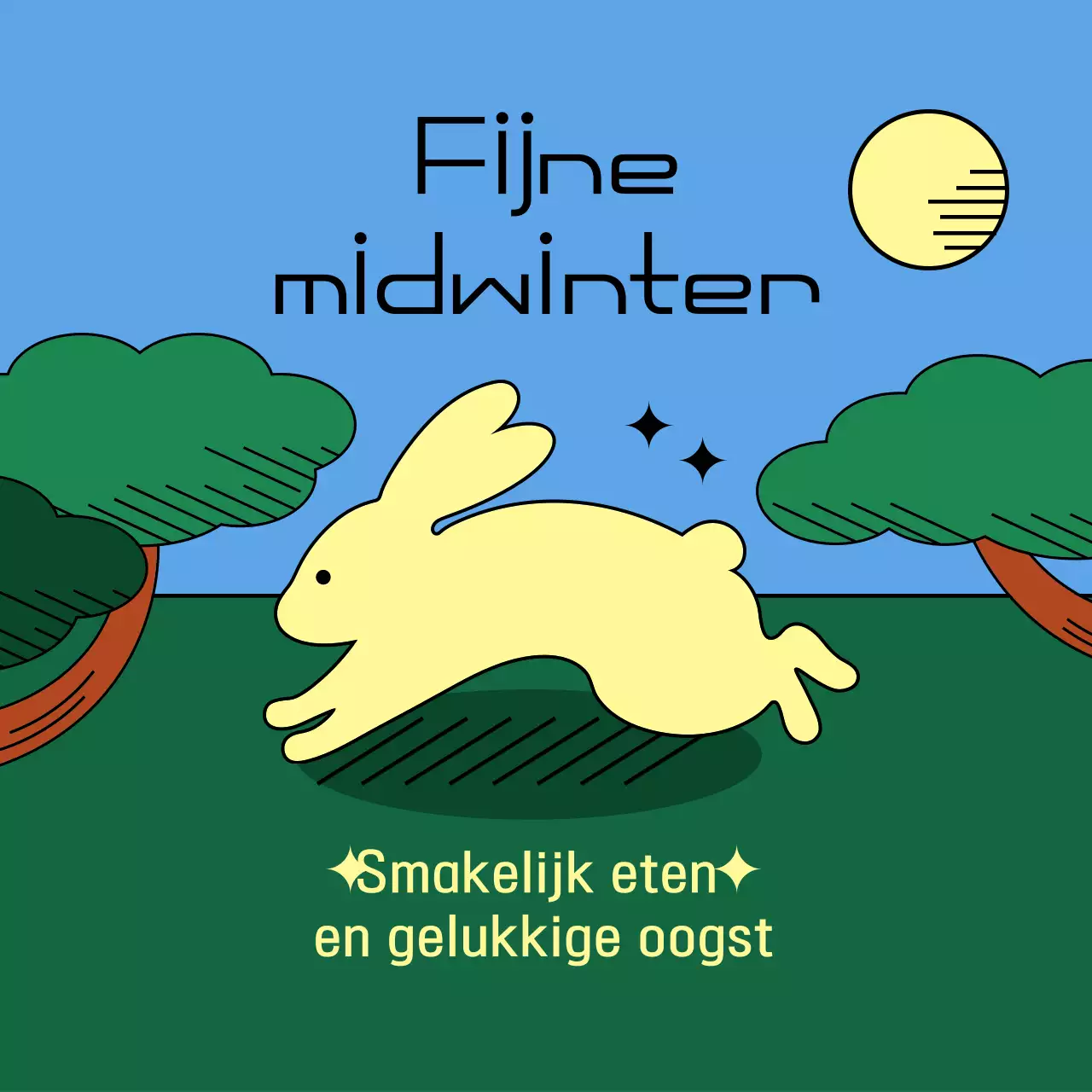 Hemelsblauw schattig Chuseok-festival