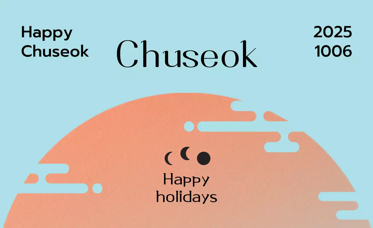 Sky Blue Simple Chuseok Greetings
