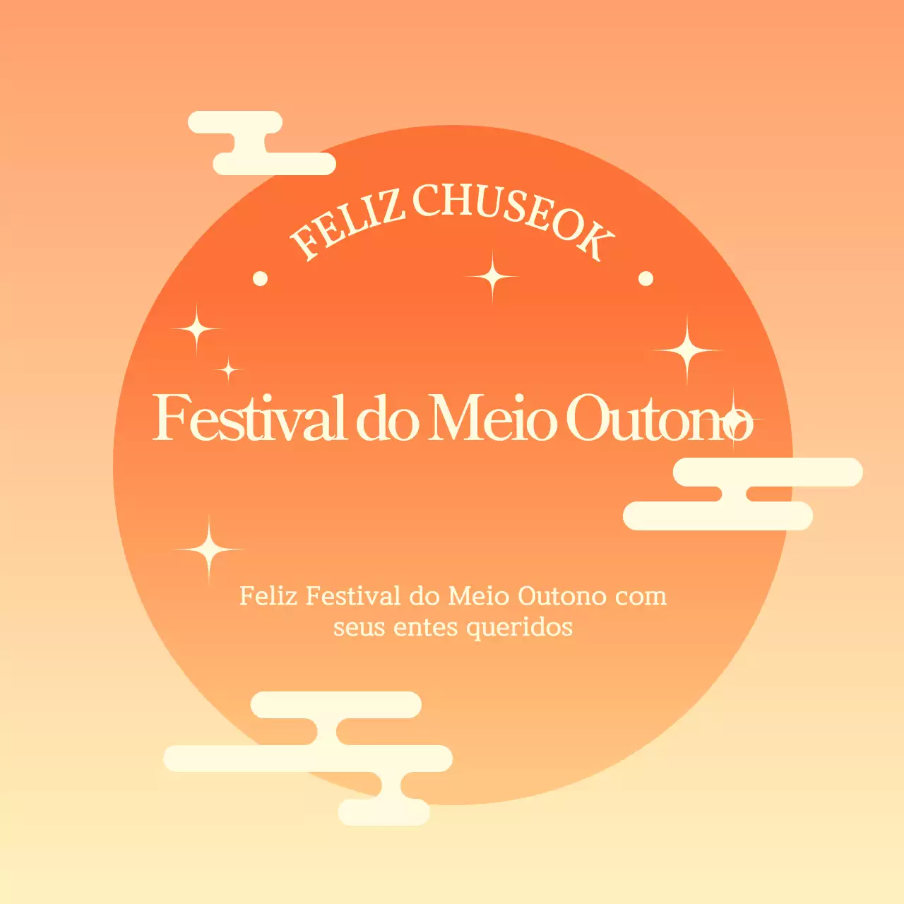 Saudações Chuseok Simples Laranja