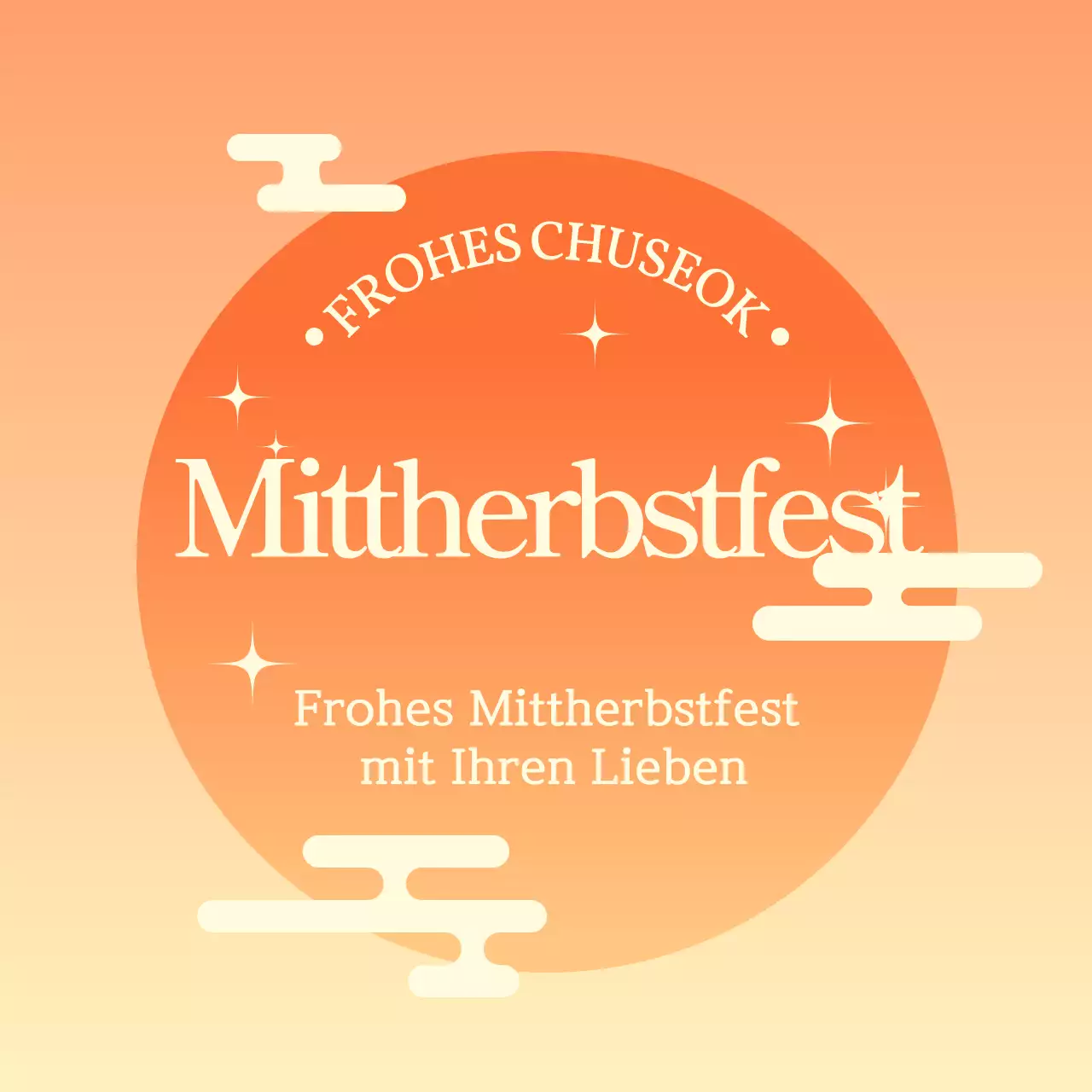 Orangefarbene einfache Chuseok-Grüße