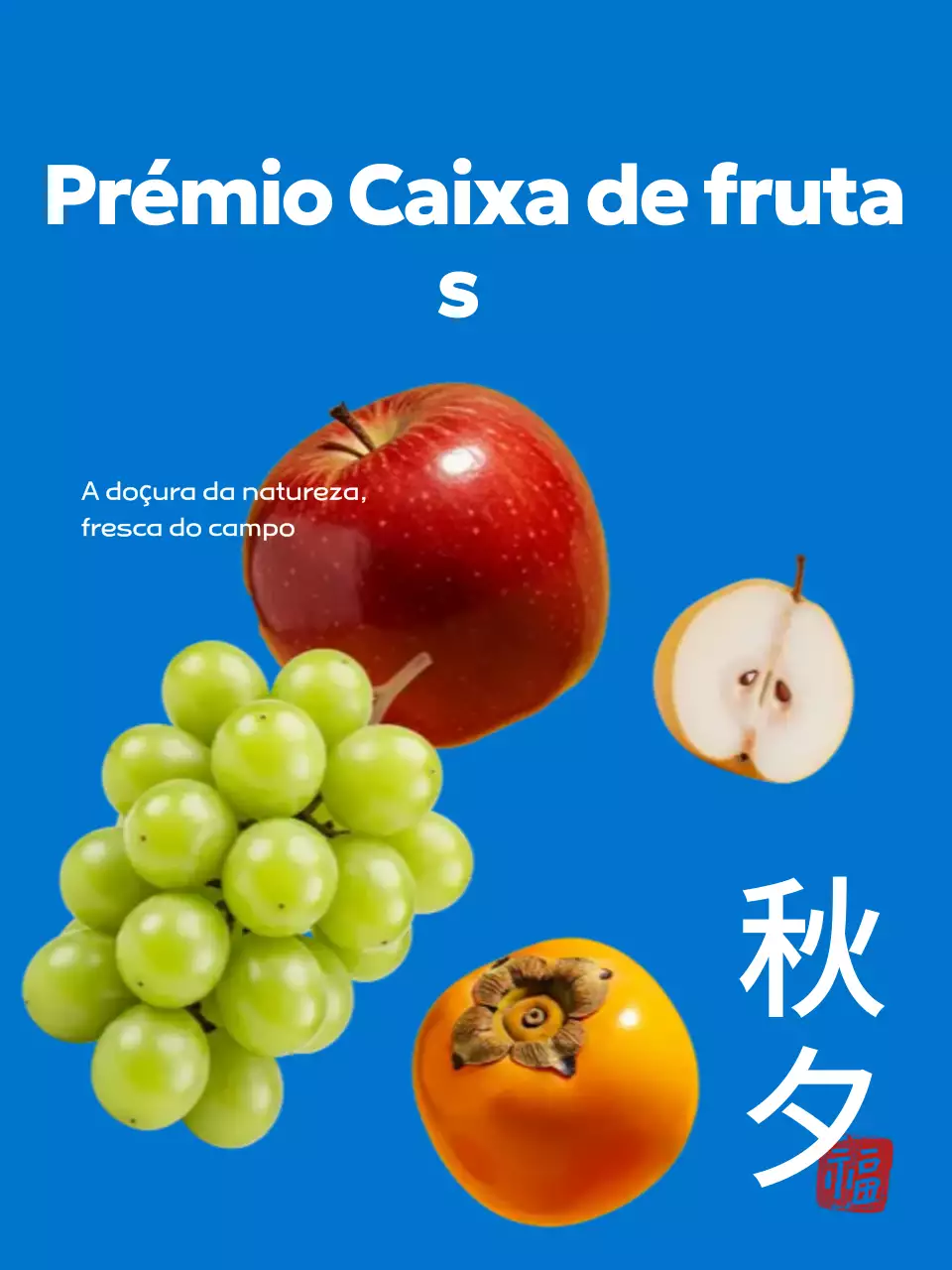 Anúncio de frutas modernas azuis