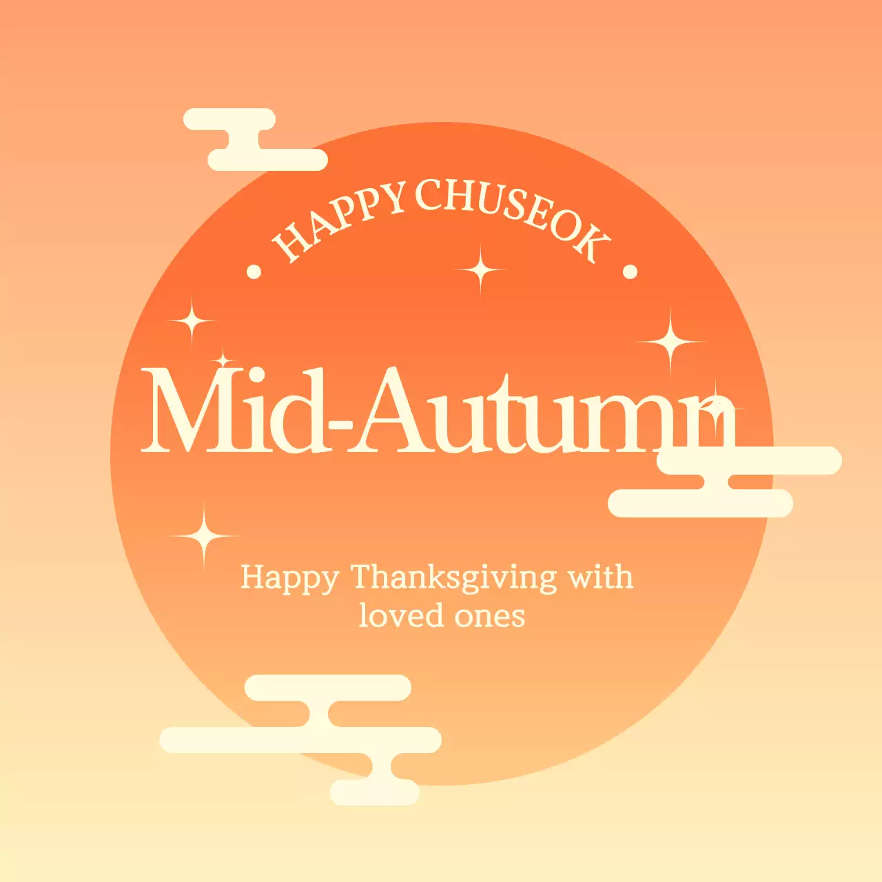 Orange Simple Chuseok Greetings