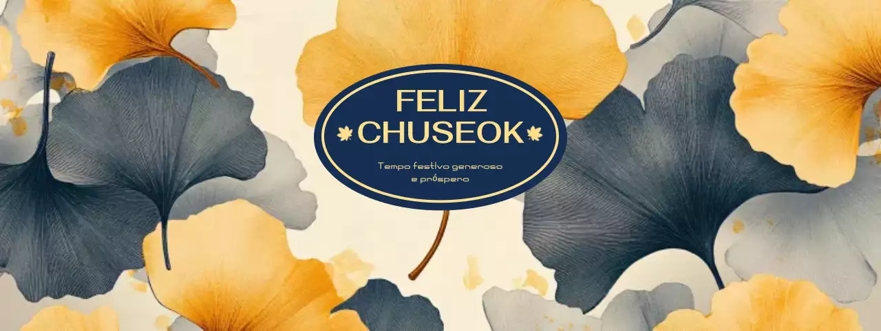 Saudações tradicionais de Chuseok em laranja