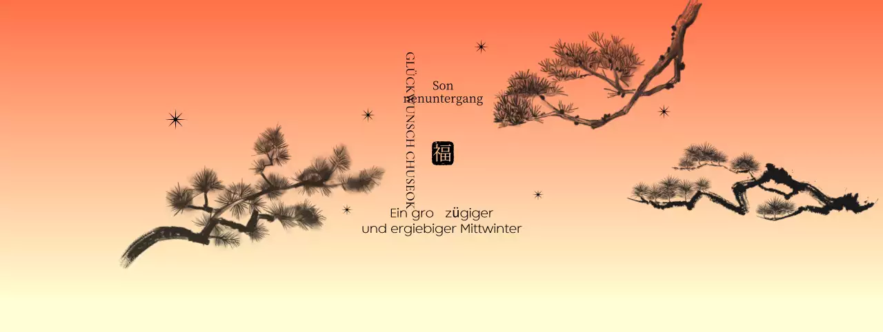 Orange Traditionelles Chuseok-Festival