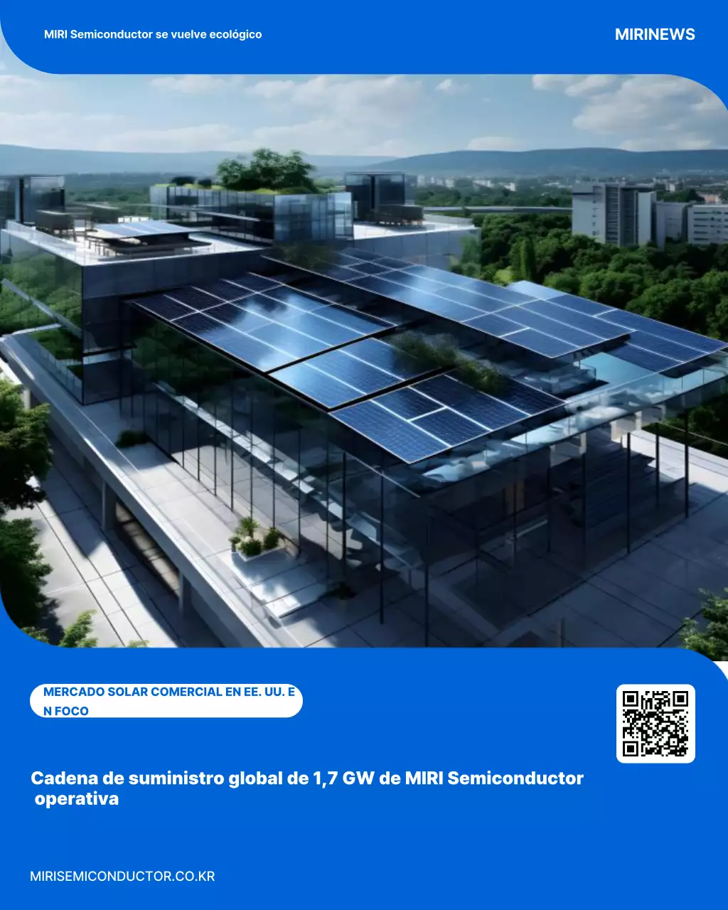 Promoción de energía solar moderna azul